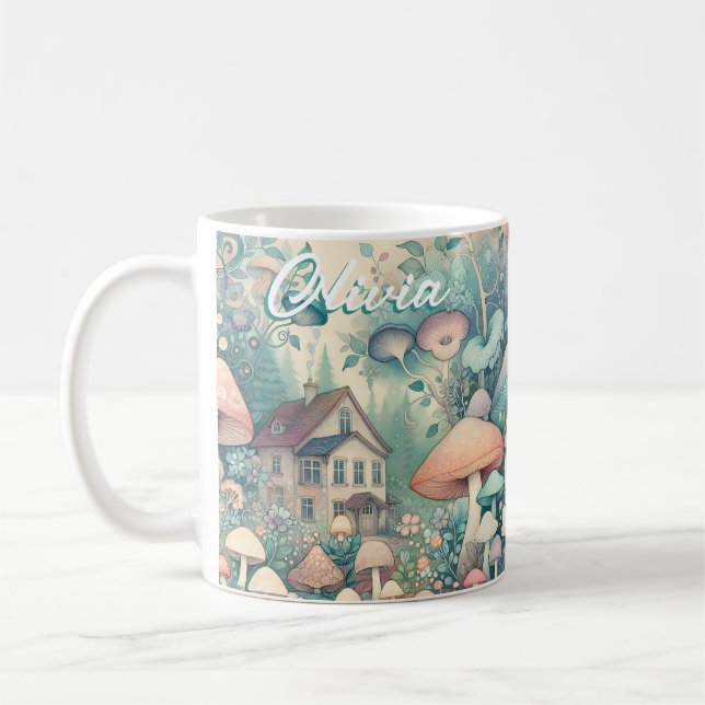 Mug Joli Cottage Core Whimsical Village Personnalisé (Gauche)