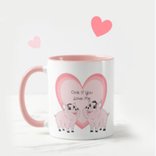 Mug Joli couple de cochons roses