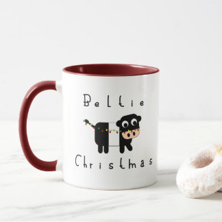 Mug Joli dessin Beltie Noël Ceinture Vache Galloway