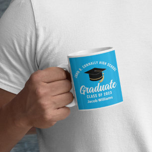 Mug Joli diplômé bleu ciel personnalisé pour la remise