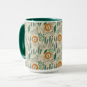 Mug Joli Doodle Lion Jungle Rainforest Motif