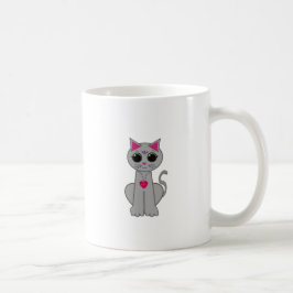 Mug Joli drôle heureux chat gris
