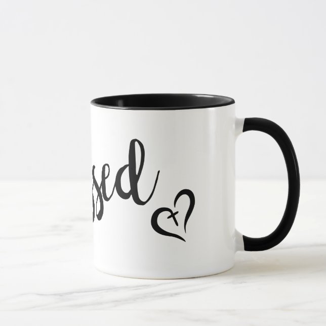 Mug joli écriture de script BLESSED | (Droite)