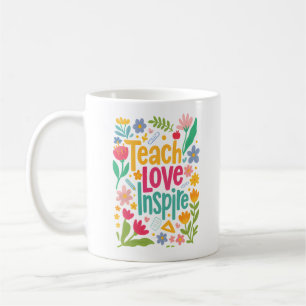 Mug Joli enseignant de fleurs sauvages enseigner l'amo