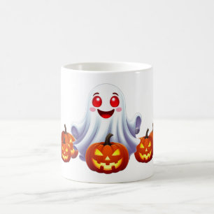 Mug Joli Fantôme avec Citrouilles Lumineuses Magie d'H