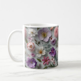 Mug Joli Fleur sauvage 3D Whimsical En Rose Et Violet
