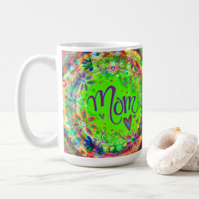 Mug Joli Floral Fun tendance Maman Inspirivée (Avec donut)