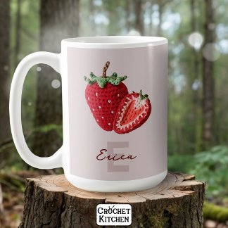 Mug Joli Granny rose Chic Crochet Monogramme fraise