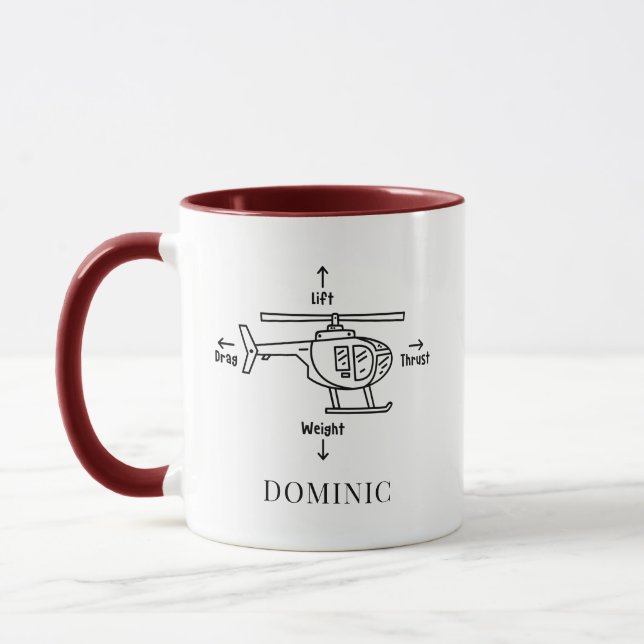 Mug Joli hélicoptère Quatre Forces Illustration Doodle (Gauche)
