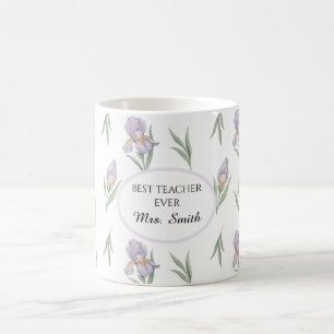 Mug Joli Iris Aquarelle Cottagecore Professeur