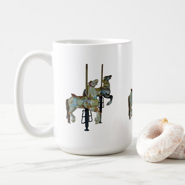 Mug Joli Joyeux Parcours Carrousel Chevaux Motif (Avec donut)
