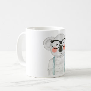 Mug Joli koala à l'aquarelle avec des lunettes