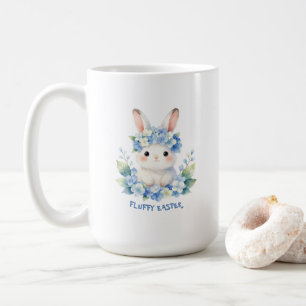 Mug Joli lapin de Pâques aquarelle avec hydrangea