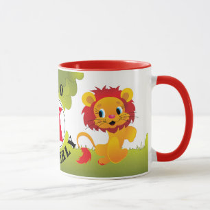 Mug Joli LEO Lion Monogramme & Nom Personnalisé