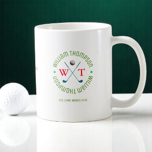 Mug Joli logo monogramme pour un joueur de golf classi