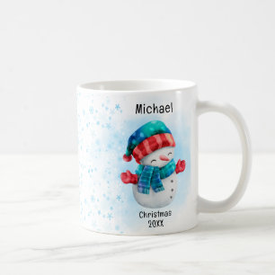 Mug Joli manchot Noël nom personnalisé