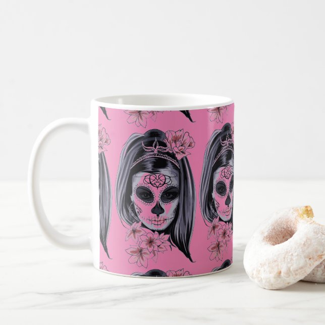 Mug Joli masque Carnival femme crâne Thunder_Cove (Avec donut)