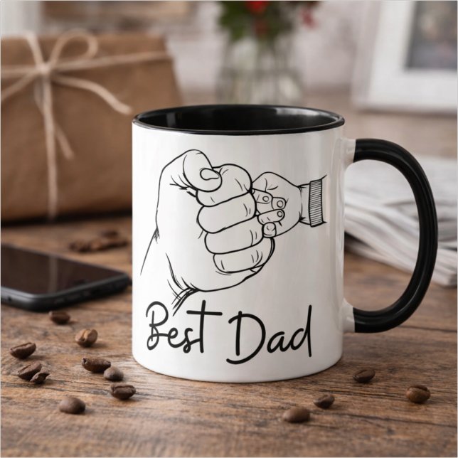 Mug Joli Meilleur Papa Moderne  (Créateur téléchargé)
