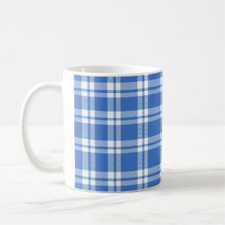Mug Joli motif à carreaux gingham bleu rétro esthétiqu