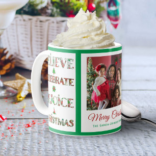 Mug Joli motif de Noël rouge et vert