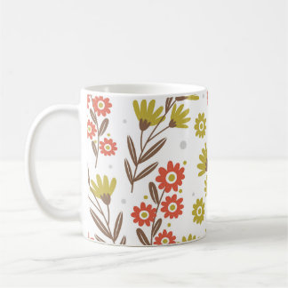 Mug Joli motif floral, arrière - plan sans soudure.