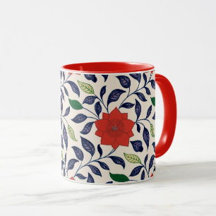 Mug Joli motif floral rouge