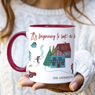 Mug Joli Noël de ski nordique Village 