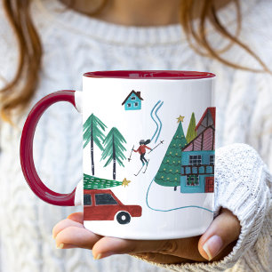 Mug Joli Noël de ski nordique Village 