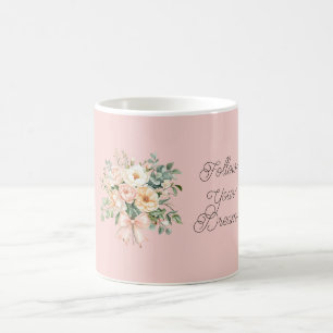 Mug Joli Nœud Floral Rose Blush pêche