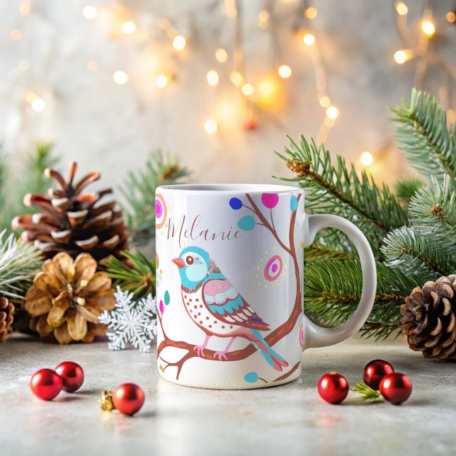 Mug joli oiseau coloré moderne (Créateur téléchargé)