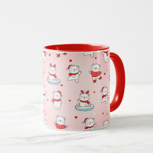 Mug Joli Ours polaire de Noël Motif sans couture