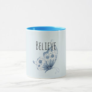 Mug Joli Papillon Bleu Croire