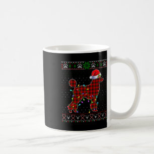 Mug Joli Père Noël Rouge Plaid Poodé clair Noël moche