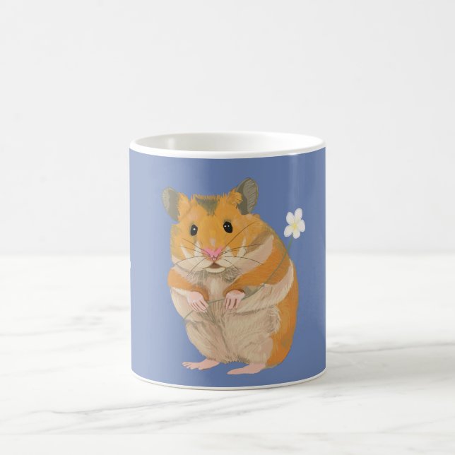 Mug Joli petit Hamster tenant une fleur (Centre)