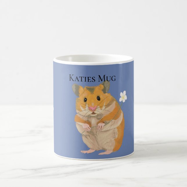 Mug Joli petit Hamster tenant une fleur (Centre)