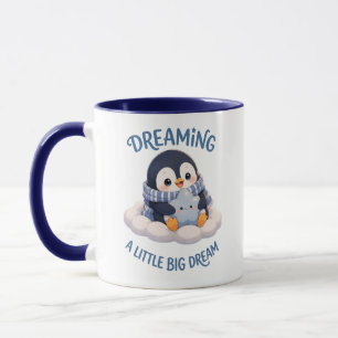 Mug Joli Pingouin Rêvant Un Petit Gros Rêve Café Bleu