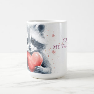 Mug joli raton laveur avec coeur pour la Saint-Valenti