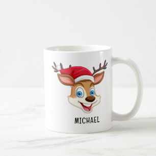 Mug Joli Renne Nom Personnalisé Noël