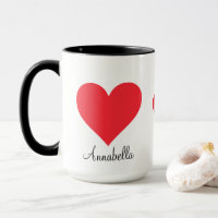 Joli Script actuel Aimez-vous Big Red Heart Café