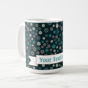 Mug Joli Turquoise Aqua Rouge Blanc Scandinave Snowfla
