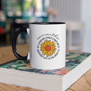 Mug Joli verset biblique de tournesol Proverbes 31