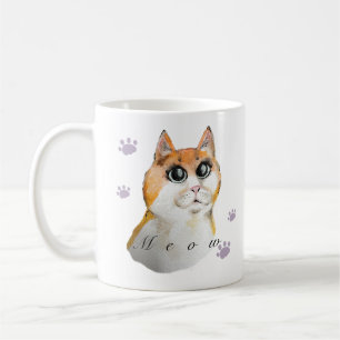 Mug Joli Visage De Chat. Chat rouge.