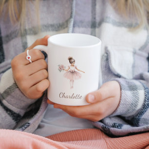 Mug Joli Whimsical Ballerina Floral Nom de l'enfant