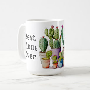 Mug Jolie aquarelle cactus succulents Best Mom