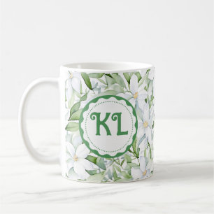 Mug Jolie aquarelle Fleurs blanches personnalisées