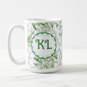 Mug Jolie aquarelle Fleurs blanches personnalisées