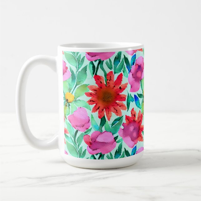 Mug Jolie aquarelle florale (Gauche)