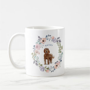 Mug Jolie aquarelle florale Labradoodle Chien