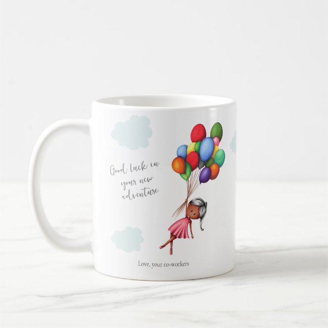 Mug Jolie Black Girl Ballons Coworker Adieu (Gauche)