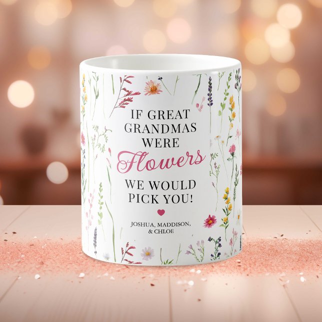 Mug Jolie citation de grand-mère Fleur sauvage (Créateur téléchargé)